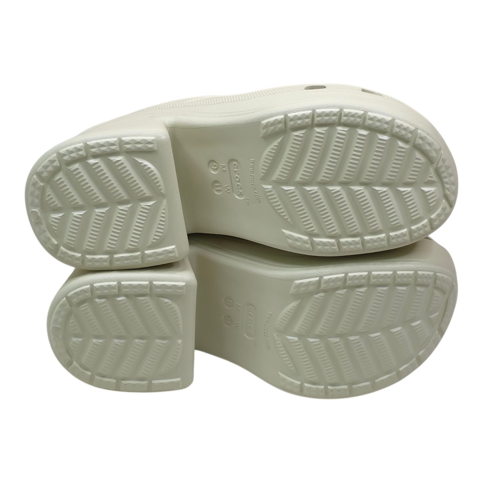 Crocs Siren Clog M9/W11 Cream Platform Slip-On Shoes 3 1/2″ Heel