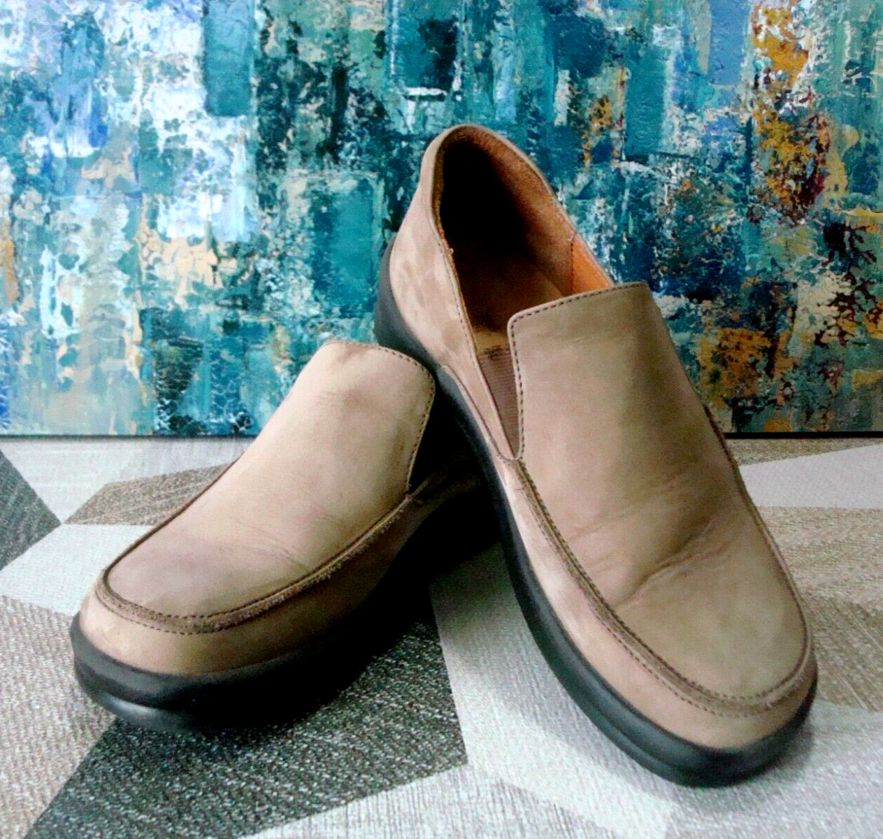 Footprints by Birkenstock Natoma Brown Nubuck Leather Loafers EU 38 US 7-7 1/2