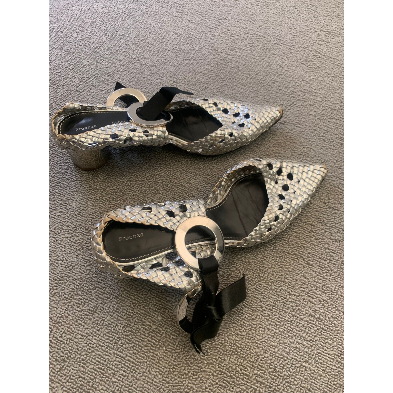 PROENZA SCHOULER Women 40.5 Silver Heel Shoes