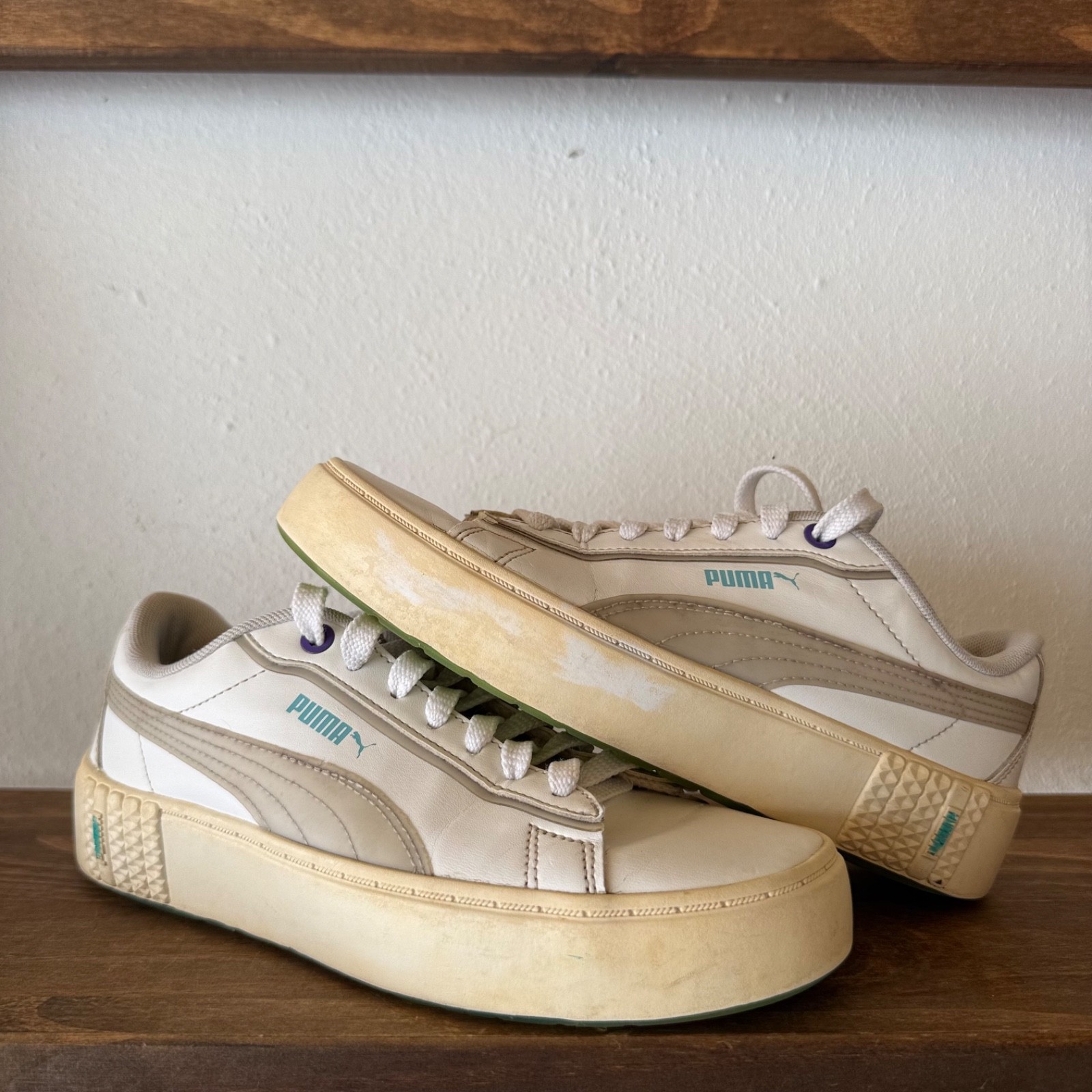 Puma Smash Platform v2 Sneakers Women’s US 7 White Arctic Ice 383878-02