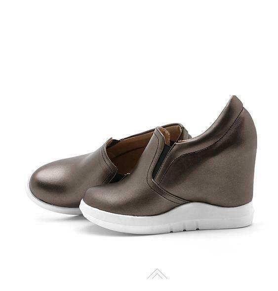 Women’s Casual Sneakers Hidden Wedge High Heel Round Toe Pumps Shoes Slip On Hot