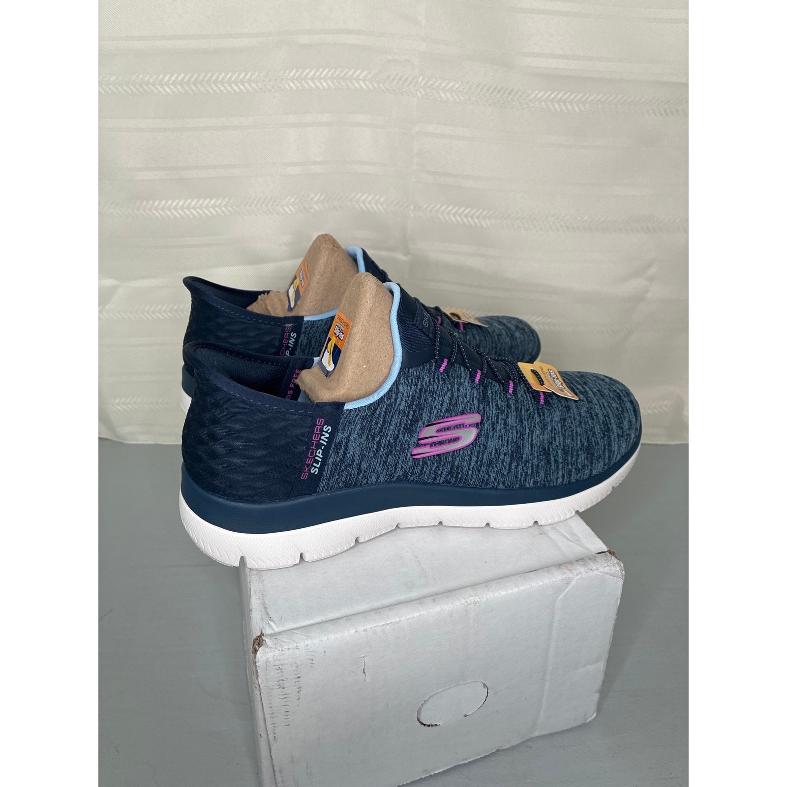 Skechers Slip-ins Summits Dazzling Haze Women’s Sneaker Navy Purple Size 8.5