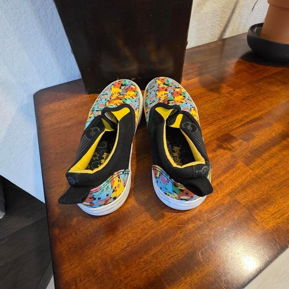 Pokemon multicoloured slip on trainers shoe size 4