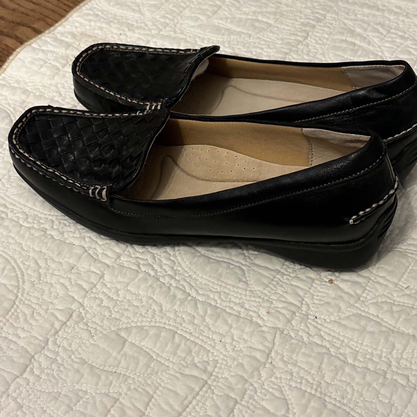 Trotters Women’s Loafers Size 10 N Black Leather Zane Flats