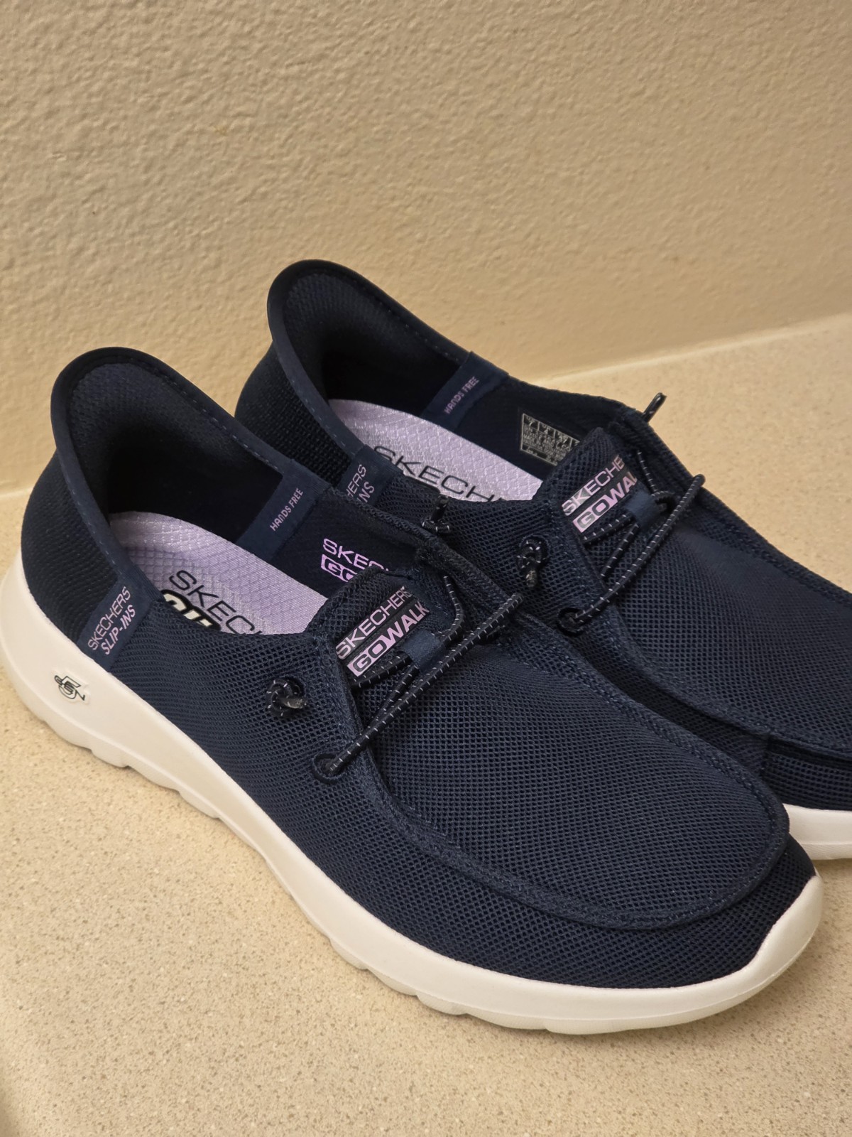 Skechers Women’s Hands Free Slip-ins Go Walk Gen 5 Navy/Lavender Shoes Sz 7