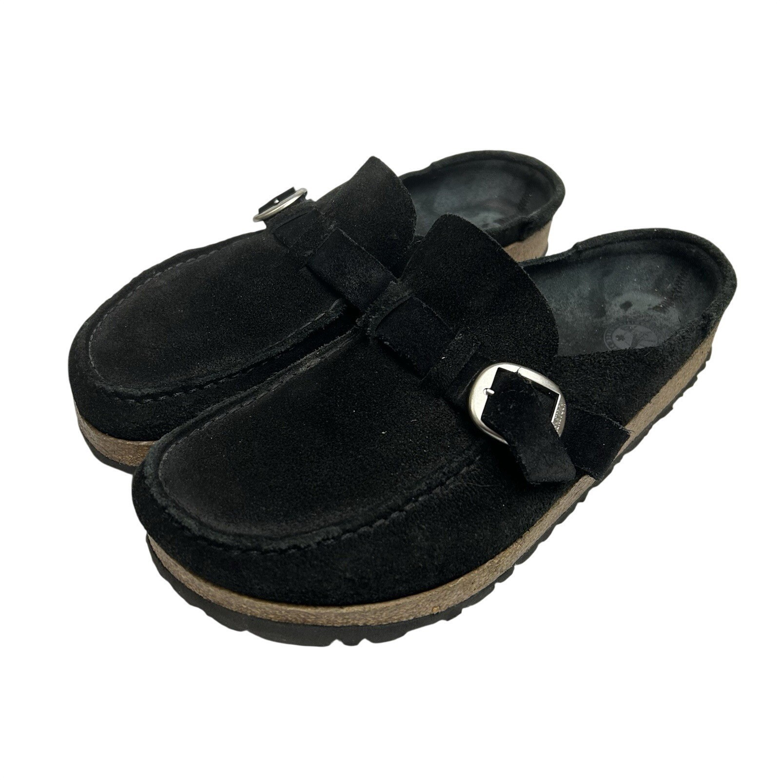Birkenstock Buckley Clogs Mules Women US 9 Men’s US 7 /EU 40 Black Suede Slip On