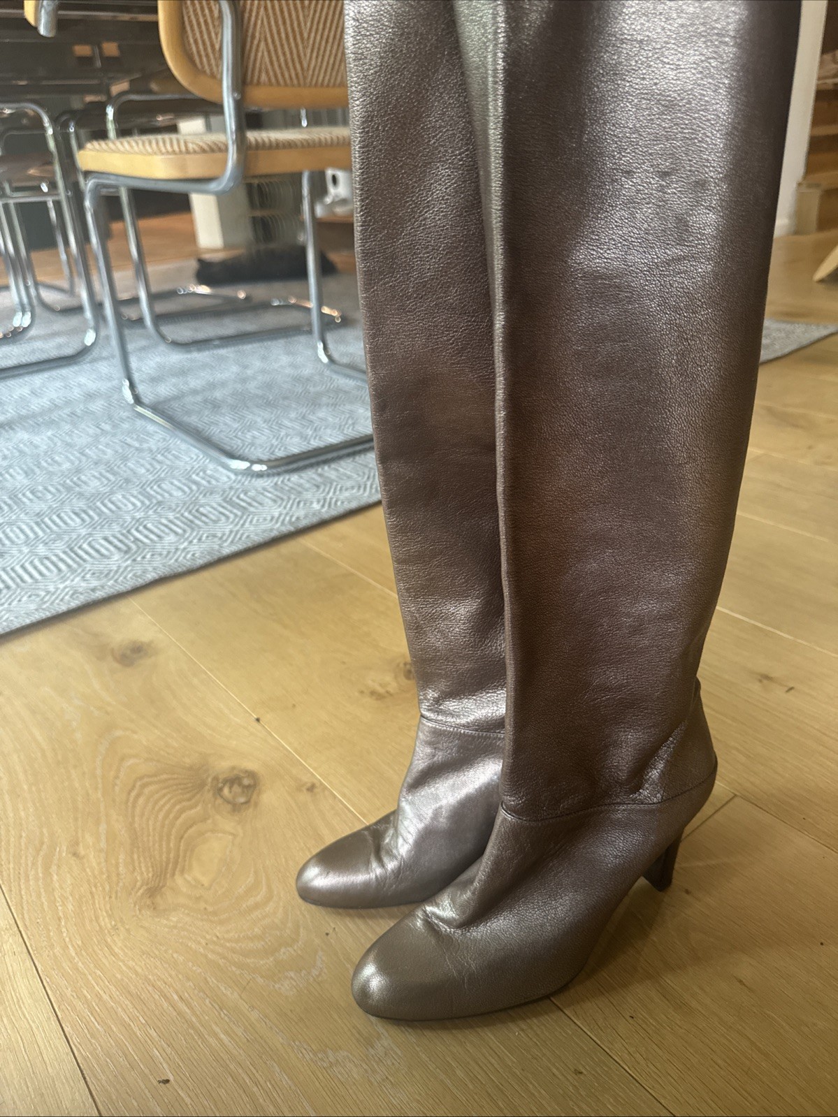 Stuart Weitzman Russell & Bromley Knee High Boots BRONZE US 6.5