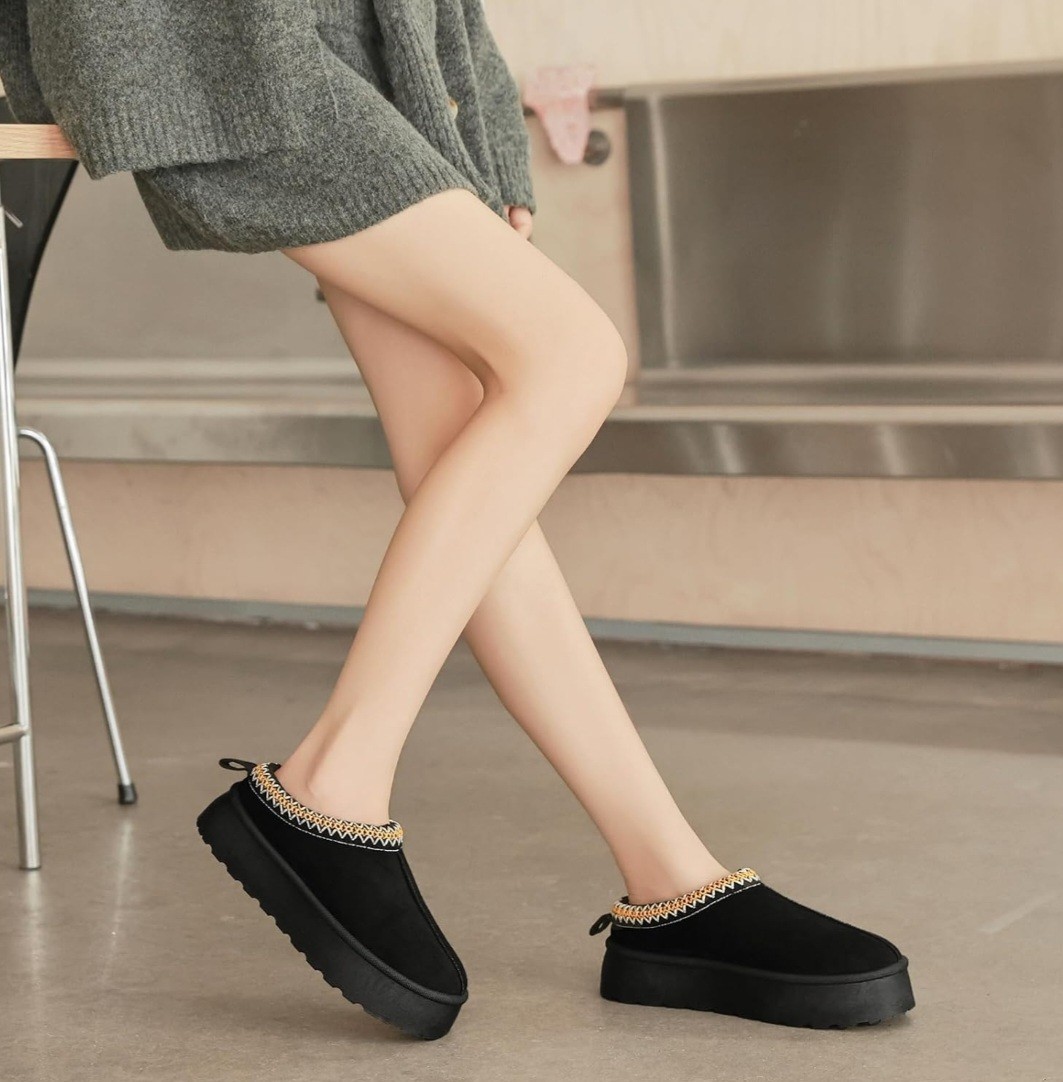 Women Winter Slippers Platform Snow Boots Fur Lined Casual Flat Shoes