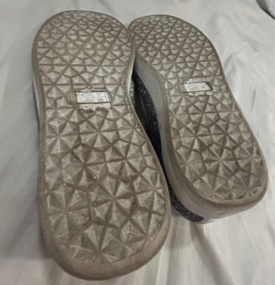 LUCKY STEP glitter Silver sneakers