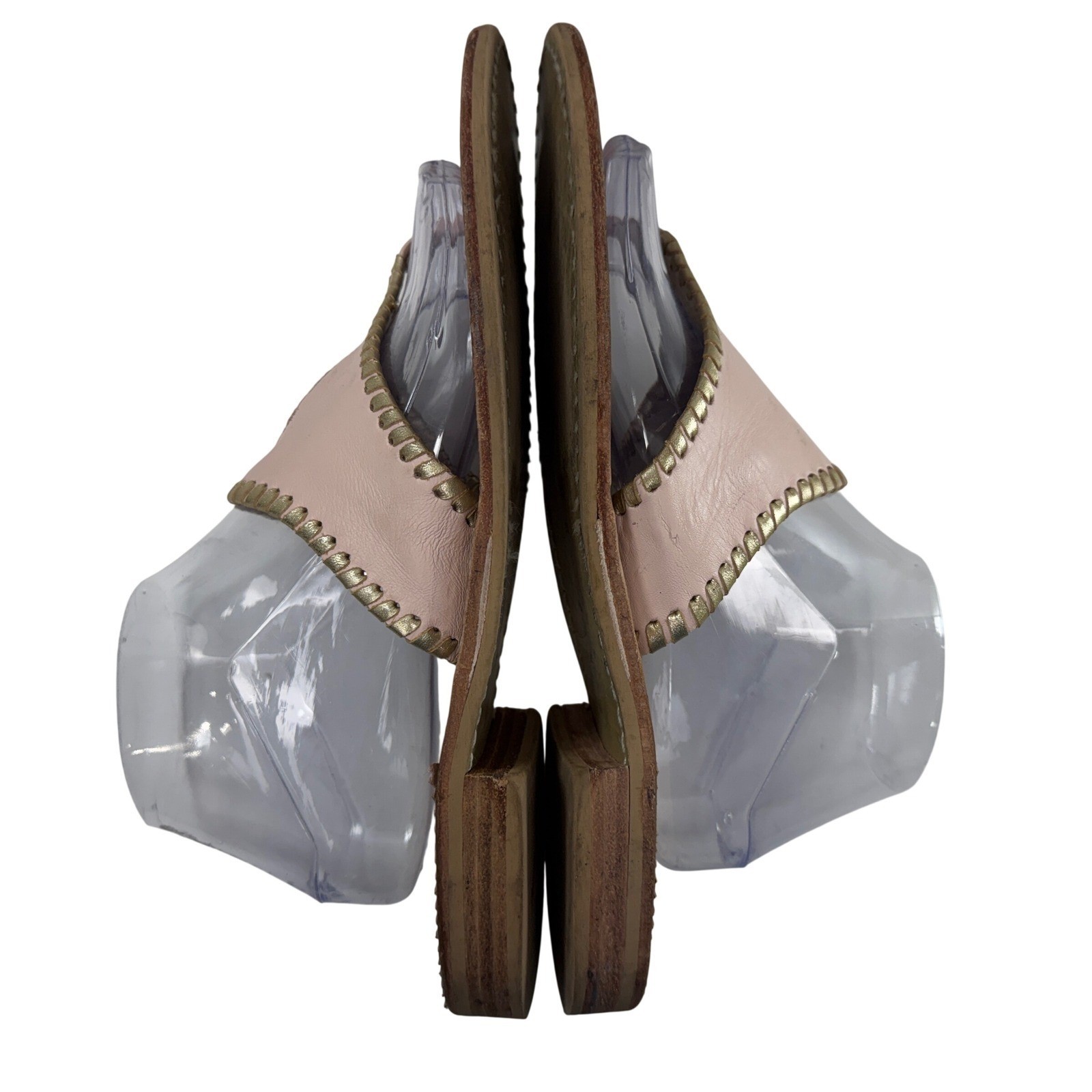 Jack Rogers Yorkshire Terrier Yorkie Dog Leather Flat Thong Sandals Women 10M