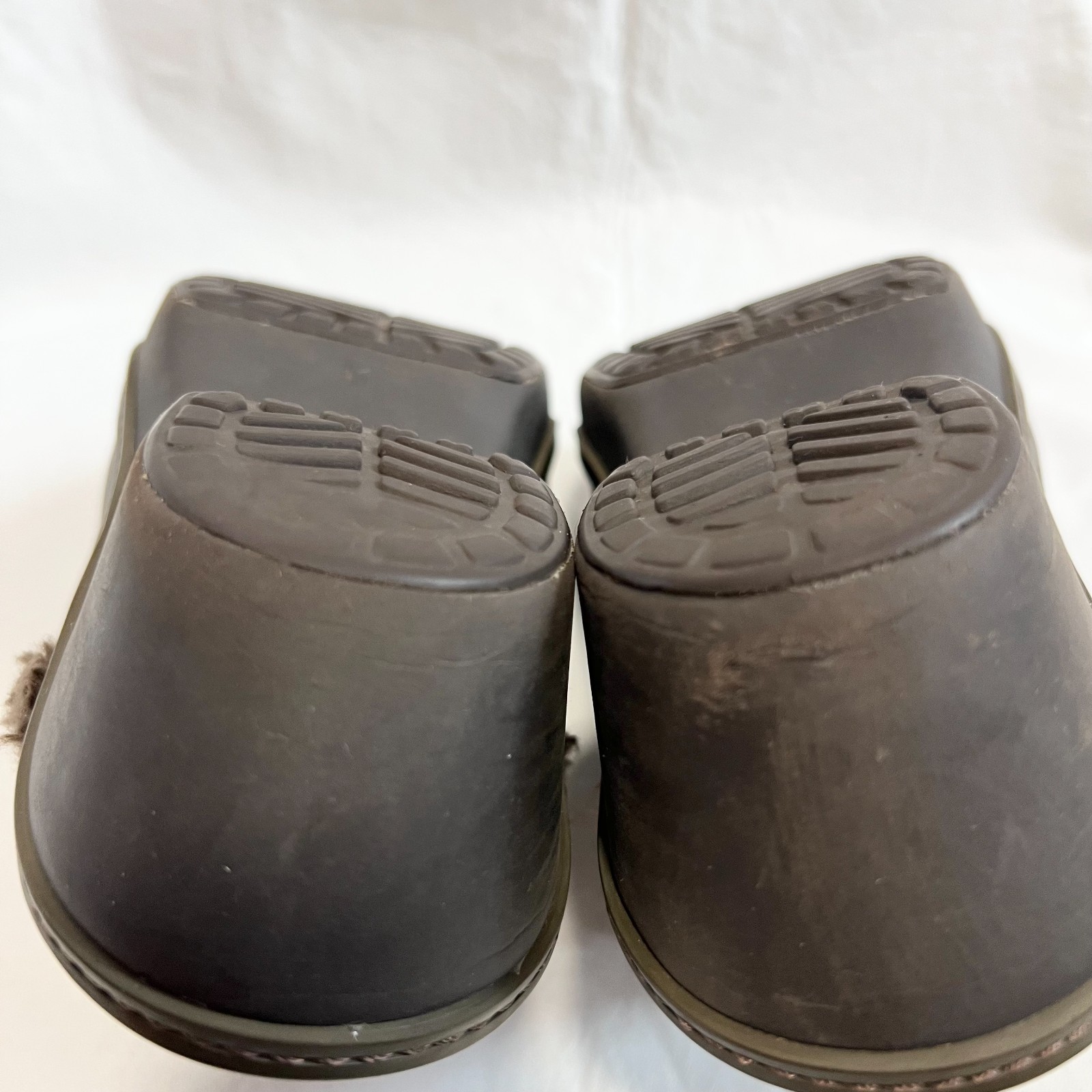 Crocs Cobbler Eva Lined Clog Mule womens 9 brown furry lining block high heel