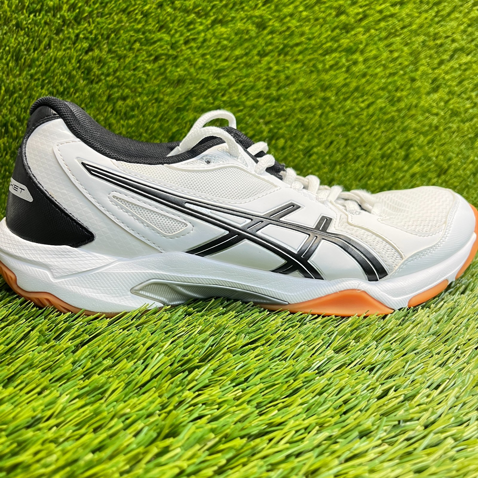 Asics Gel-Rocket 10 Womens Size 9.5 White Black Gum Volleyball Shoes Sneakers