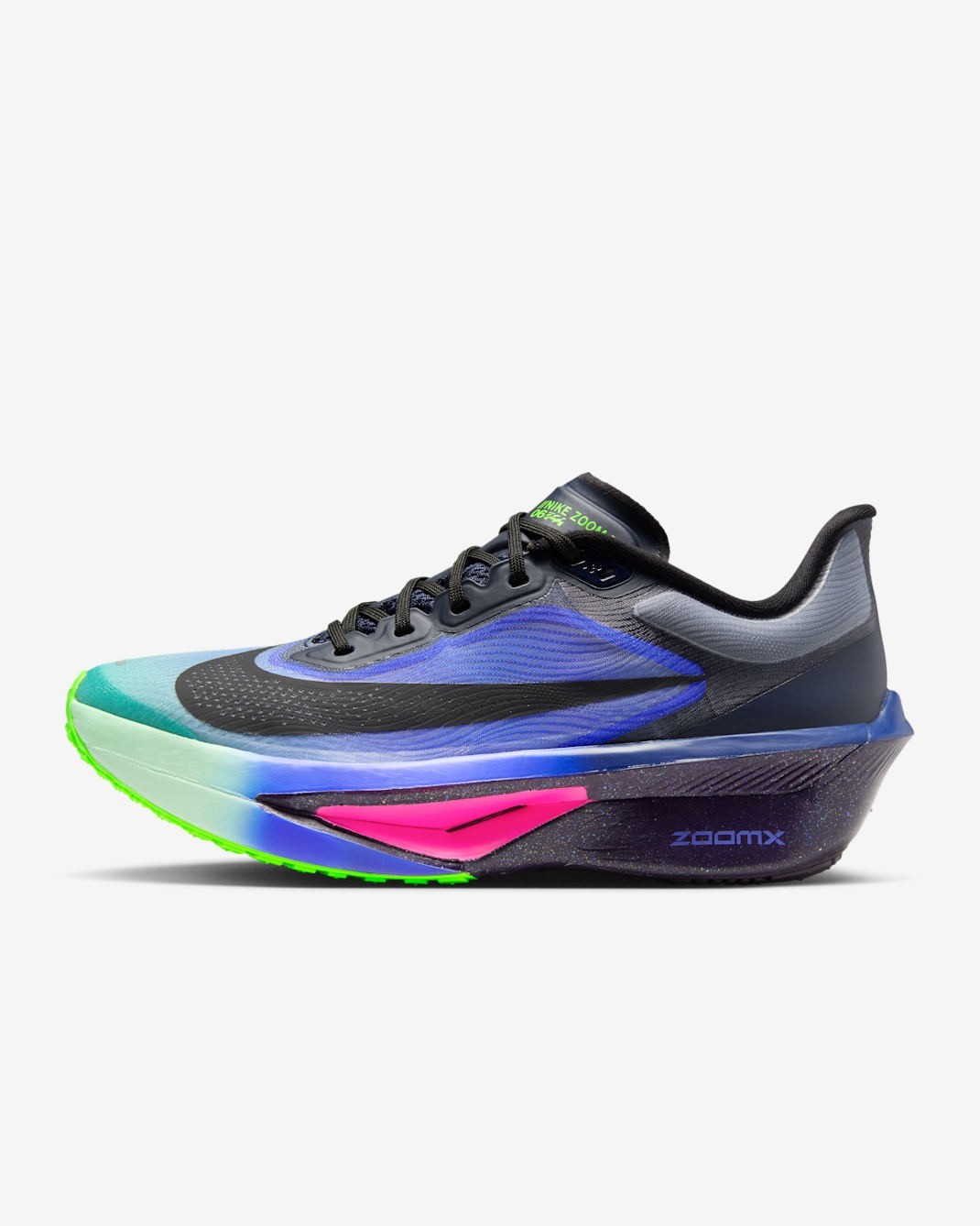 NIKE Women’s Zoom Fly 6 IO9566-400 Dark Obsidian Racer Blue Emerald Rise Black