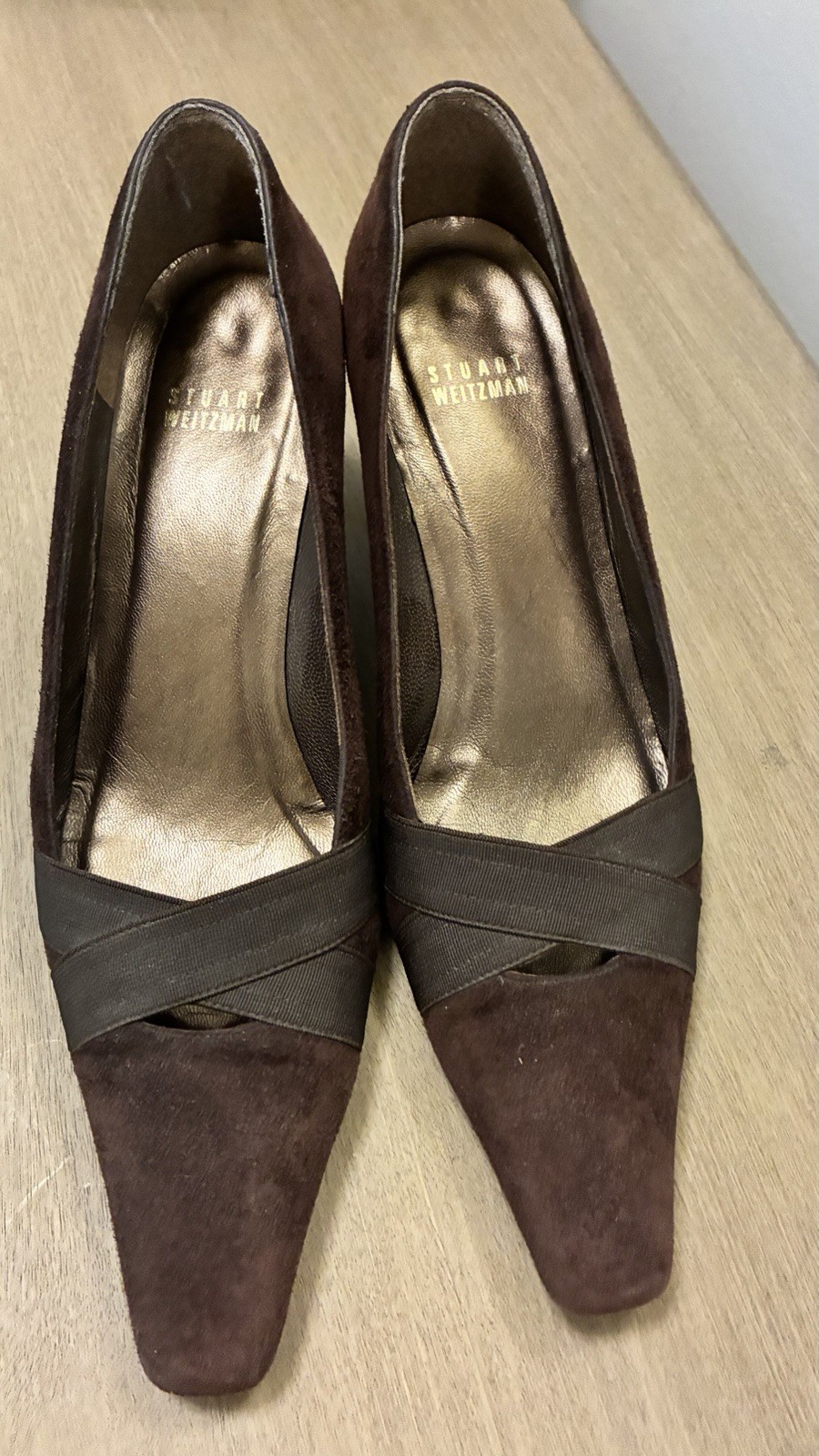 Stuart Weitzman Women’s Brown Suede Pumps 8B non slip