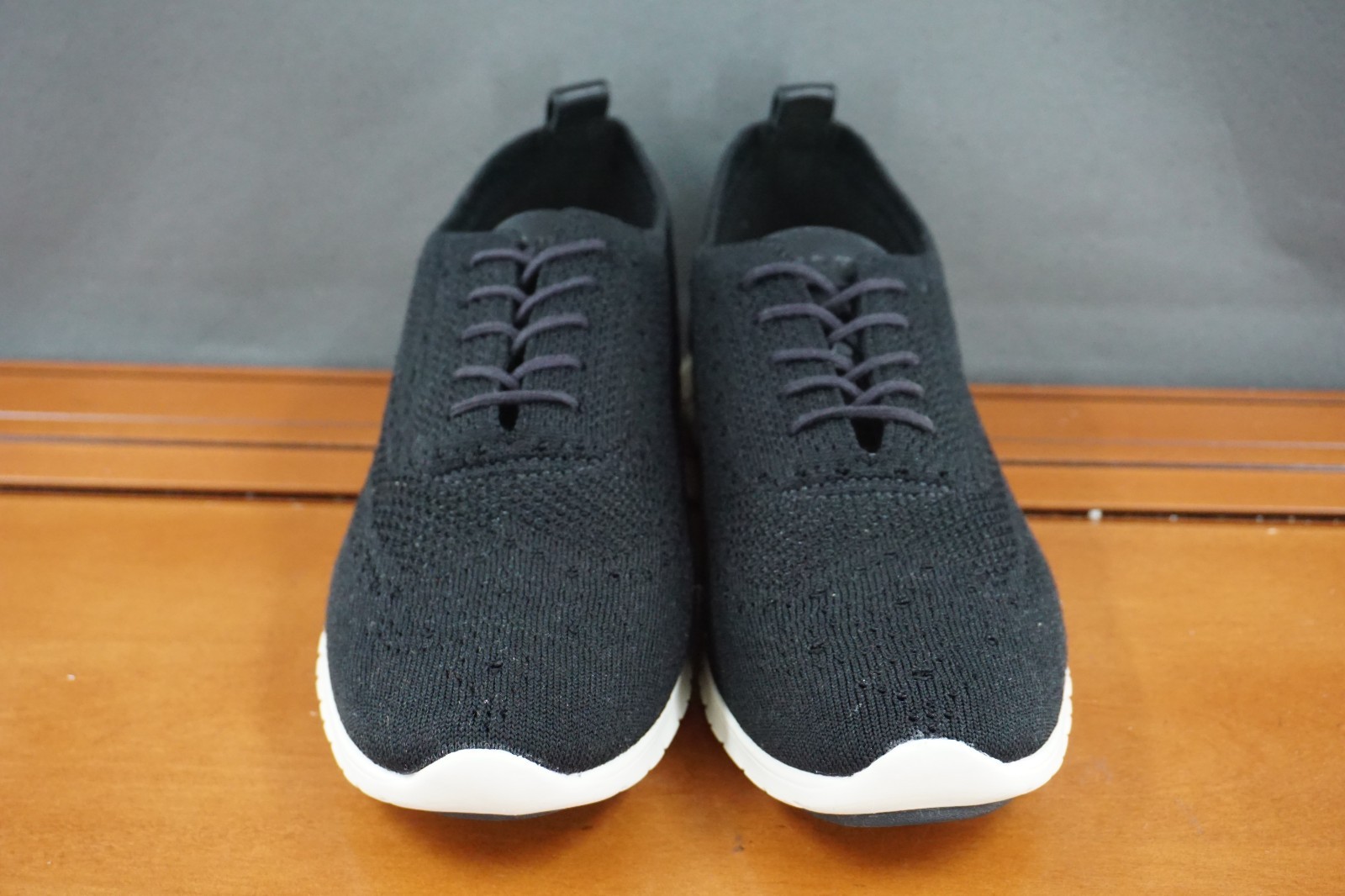 Cole Haan Zerogrand Wingtip Oxford Shoes Womens 10.5 Black Knit Casual Sneakers