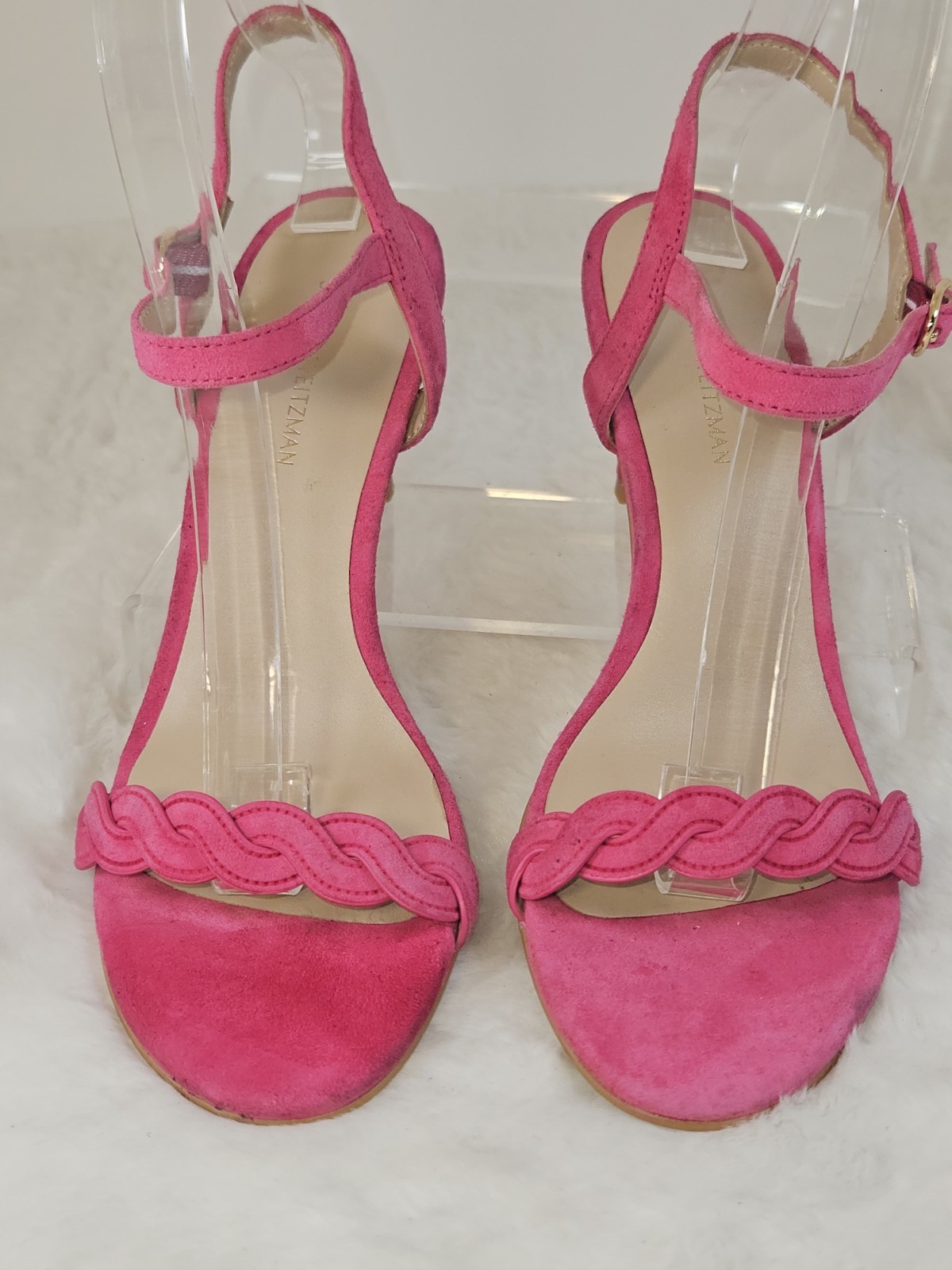Stuart Weitzman Dancer Twistie Suede Sandal Women’s Pink Size US6B EU36.5