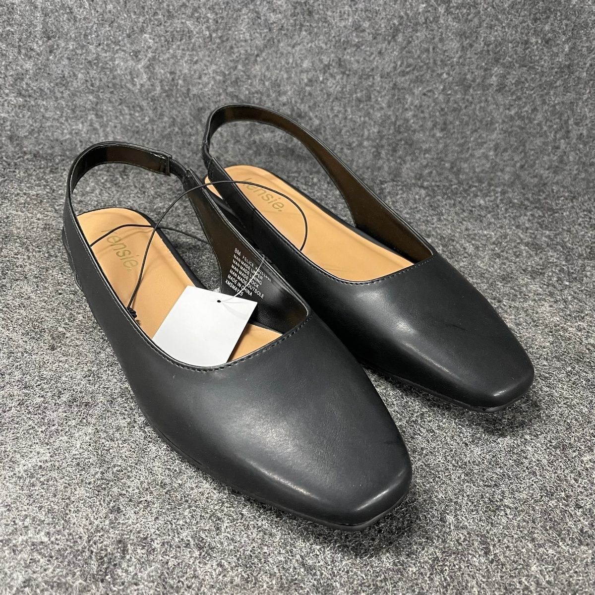 KENSIE Felice Slingback Flat Women’s Size 8 Black 1906850