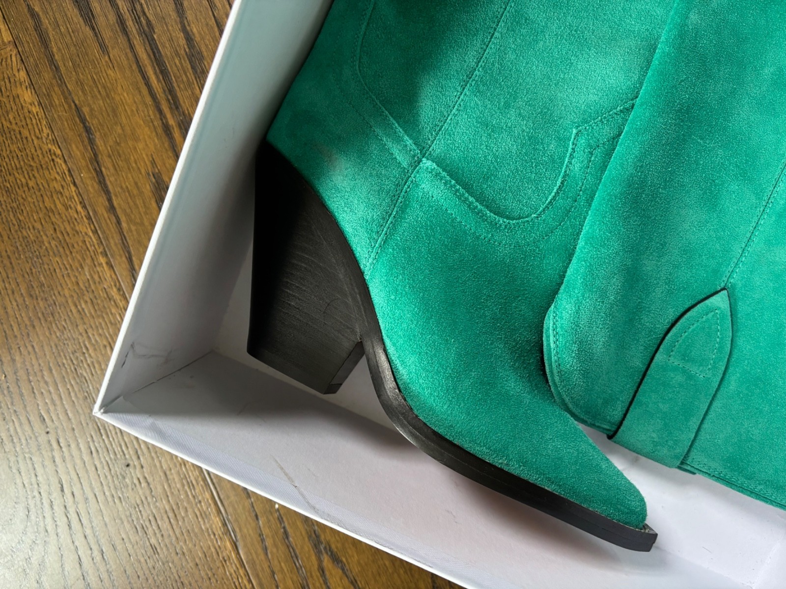 Isabel Marant Lomero Green Tall Knee High Suede Leather Western Cowboy Boots NEW