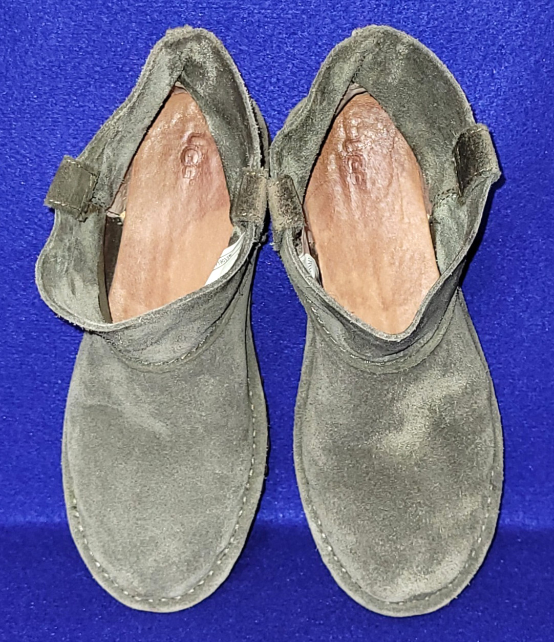 UGG AUSTRALIA Classic Unlined Mini GRAY Suede Leather PULL-ON Winter Boots Sz 6
