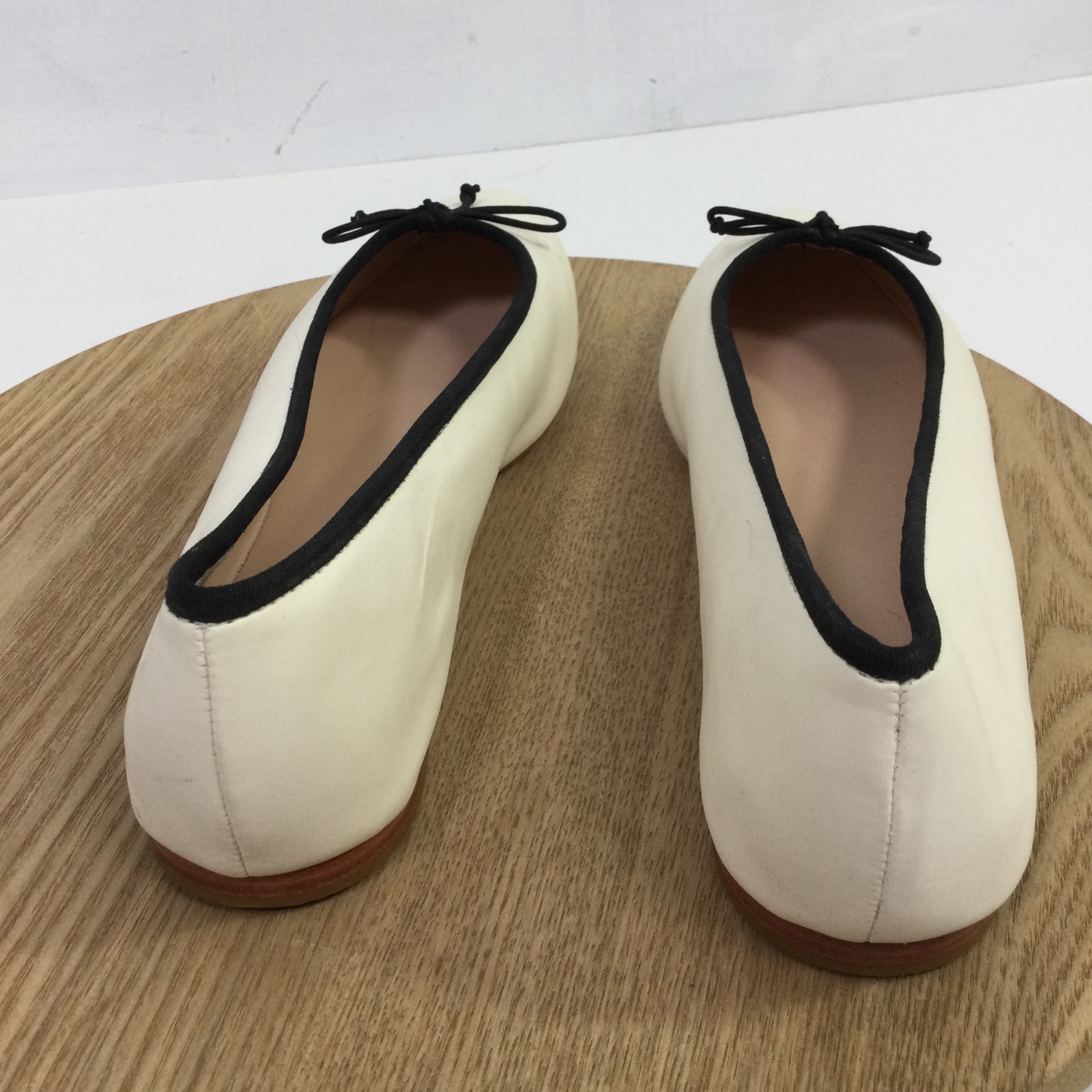 Maeve by Anthropologie Womens The Sabina Ballet Flats Leather Cream Size 9