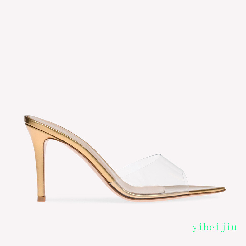 Women’s Open Pointed Toe Mules Slides Clear Party Evening Sandals Shoes Slippers