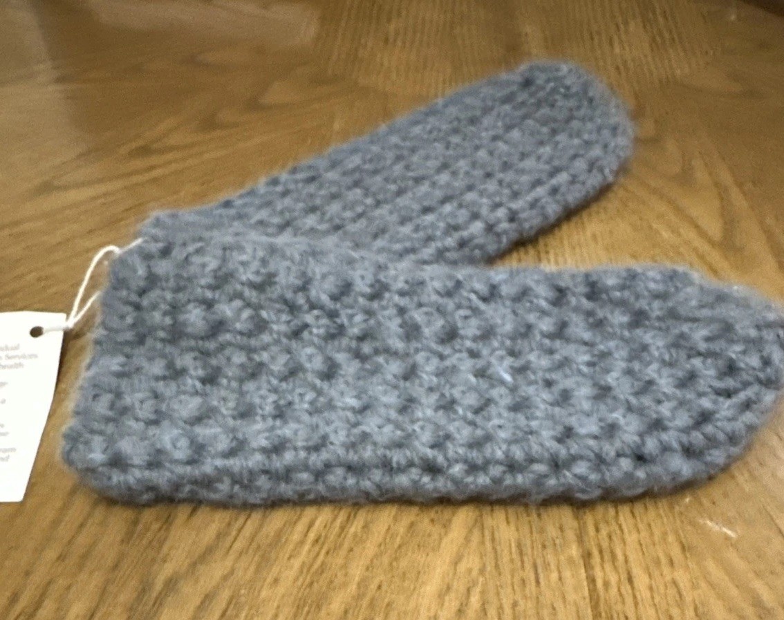 Alpaca Handmade Footies/ Slipper Socks Gray Small