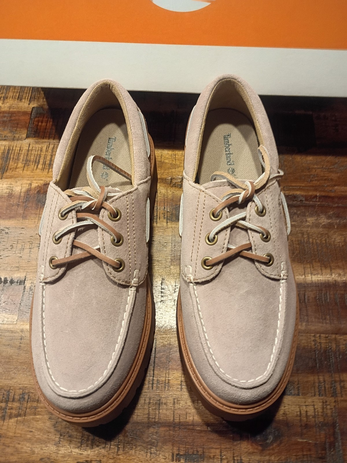 Womens Timberland Stone Street Platform Boat Shoe Lt. Purple Prem Leather Sz 8.5