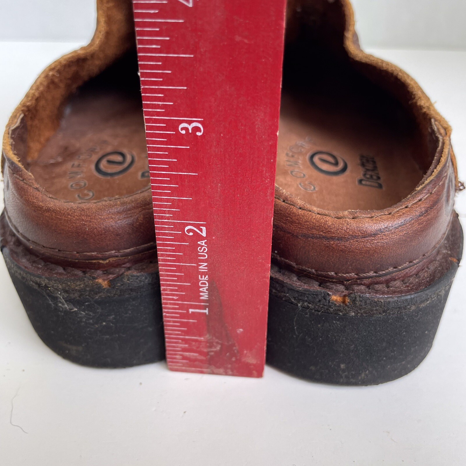 Vintage Dexter Full Grain Leather Clogs Mules Slip On Women 5 Brown Y2K 90s