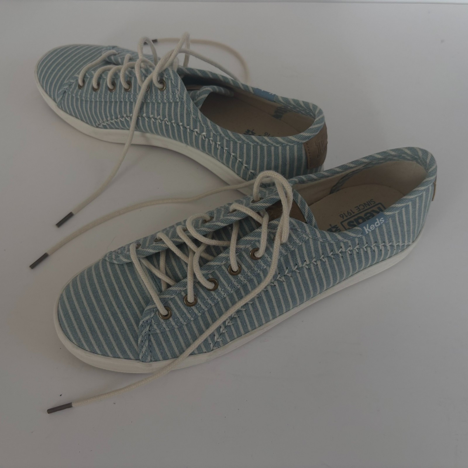 Keds Kickstart Pennant blue striped Baseball Stitch sneakers size 7.5M