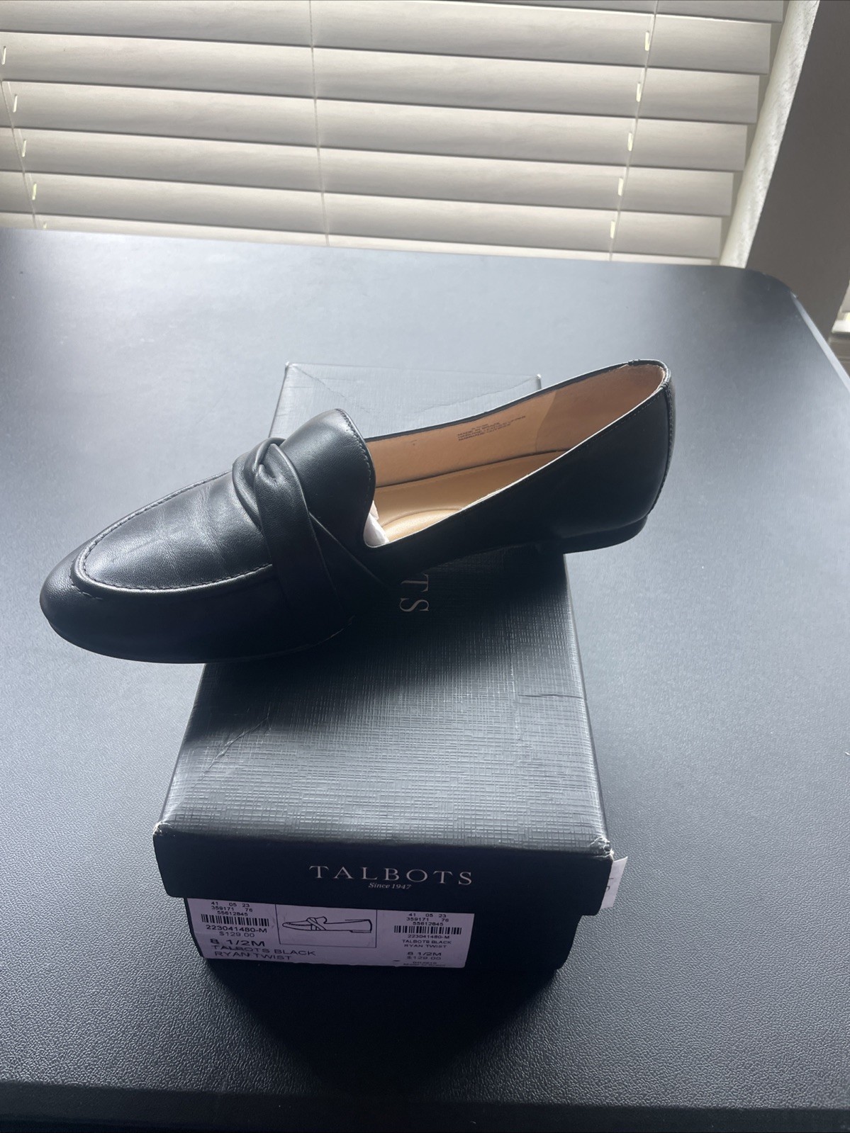 Talbots Black RYAN TWIST NAPPA Leather Twist Women’s Loafer