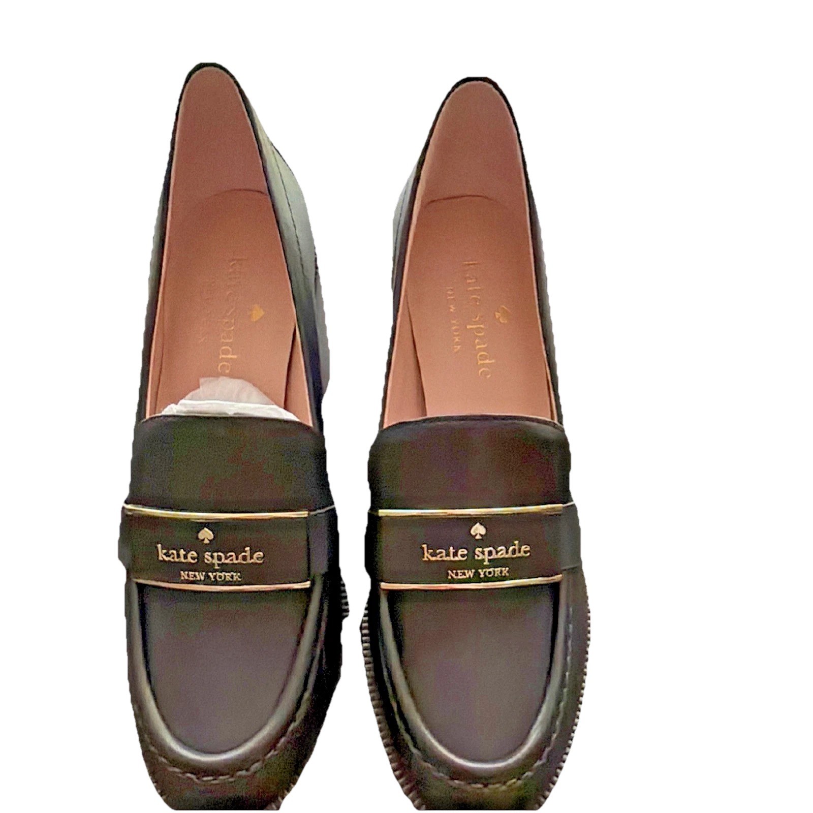New in Box! Kate Spade New York Loafer Black Leather Block Heel Women’s Sz 6.5