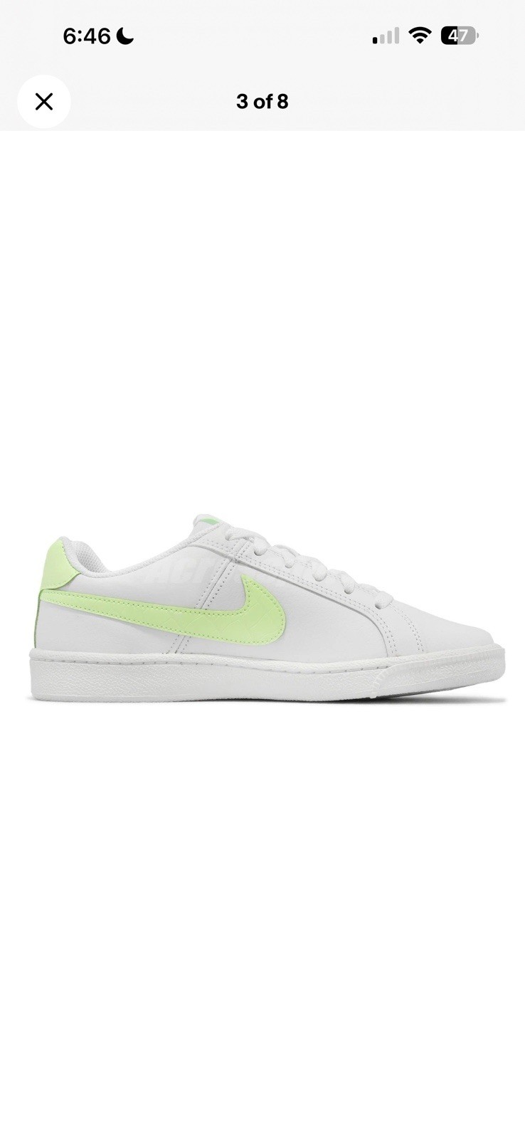Nike Court Royale Women LifeStyle Casual Shoes White Barely Volt size 8.5