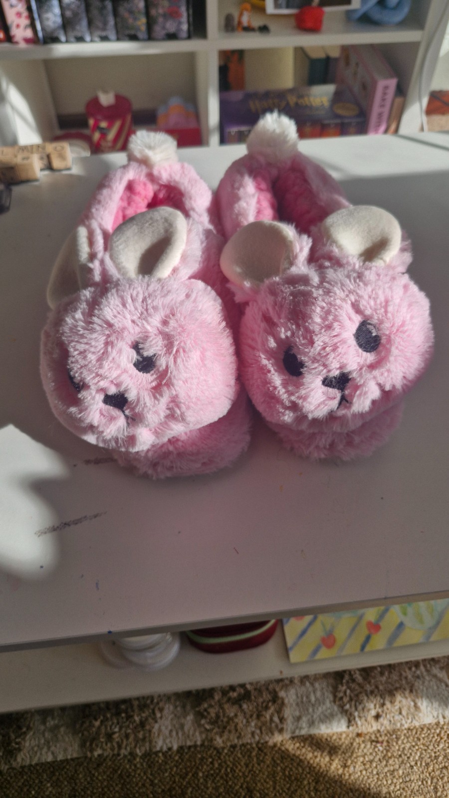 Peter Alexander Pink Fluffy Easter Bunny Slippers Size XL (Women 11-12)
