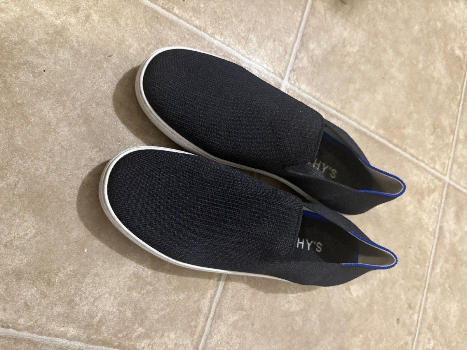 ROTHY’S Women’s Black /Blue Original Slip On Sneaker Recycled Size 10