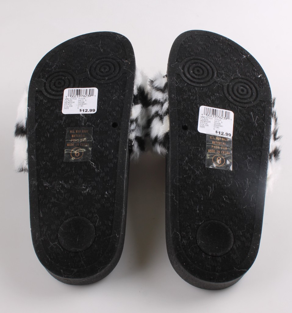 Soda Women’s Fuzzy Slides Black Zebra Faux Fur Slippers Sizes 6, 7, 8 NWT Sandal