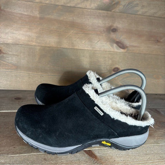 dansko parson womens size 37 shoes black suede fur lined comfort clogs