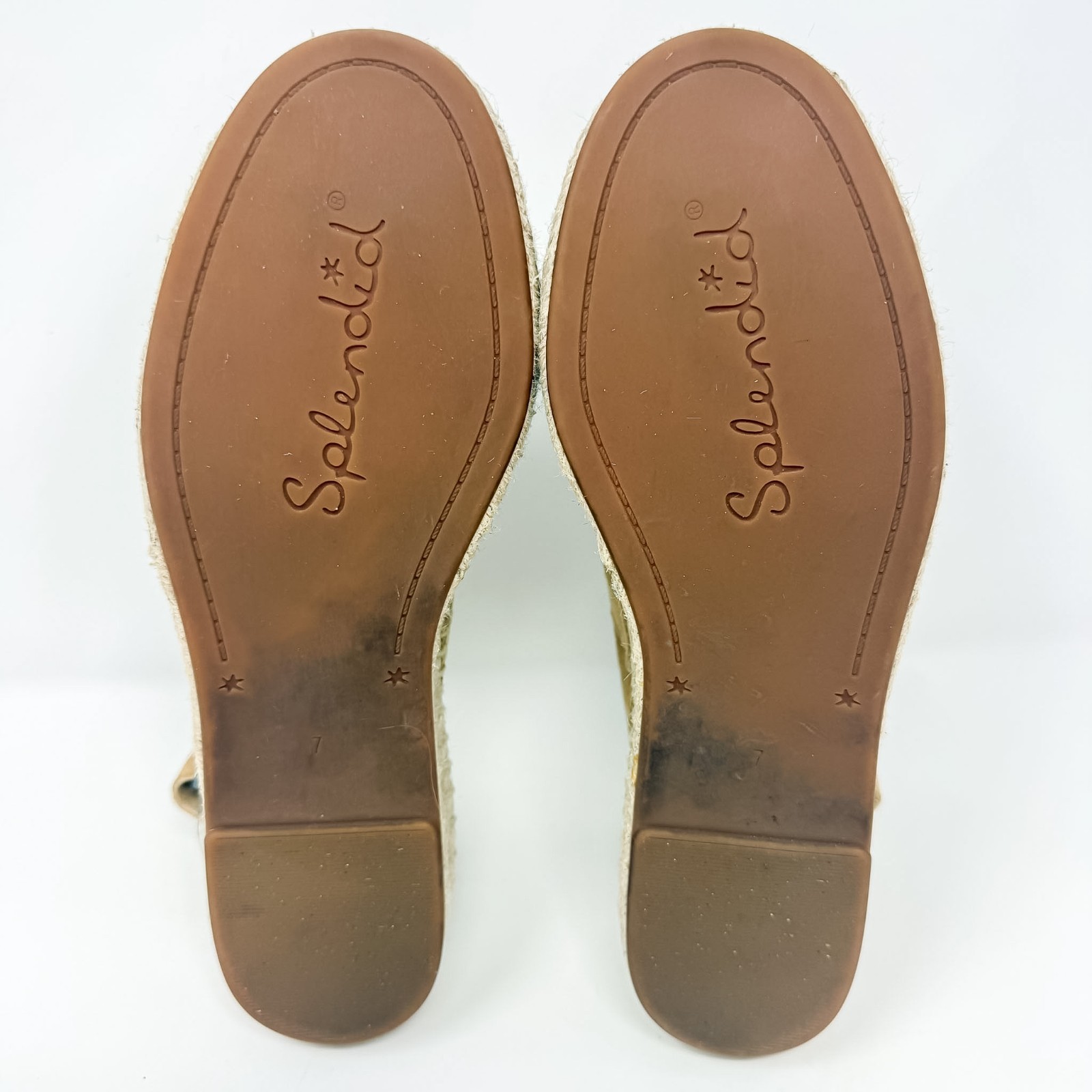 Splendid Aubrey Suede Espadrille Sandals Women’s 7 Tan Slingback 1.5″ Platform