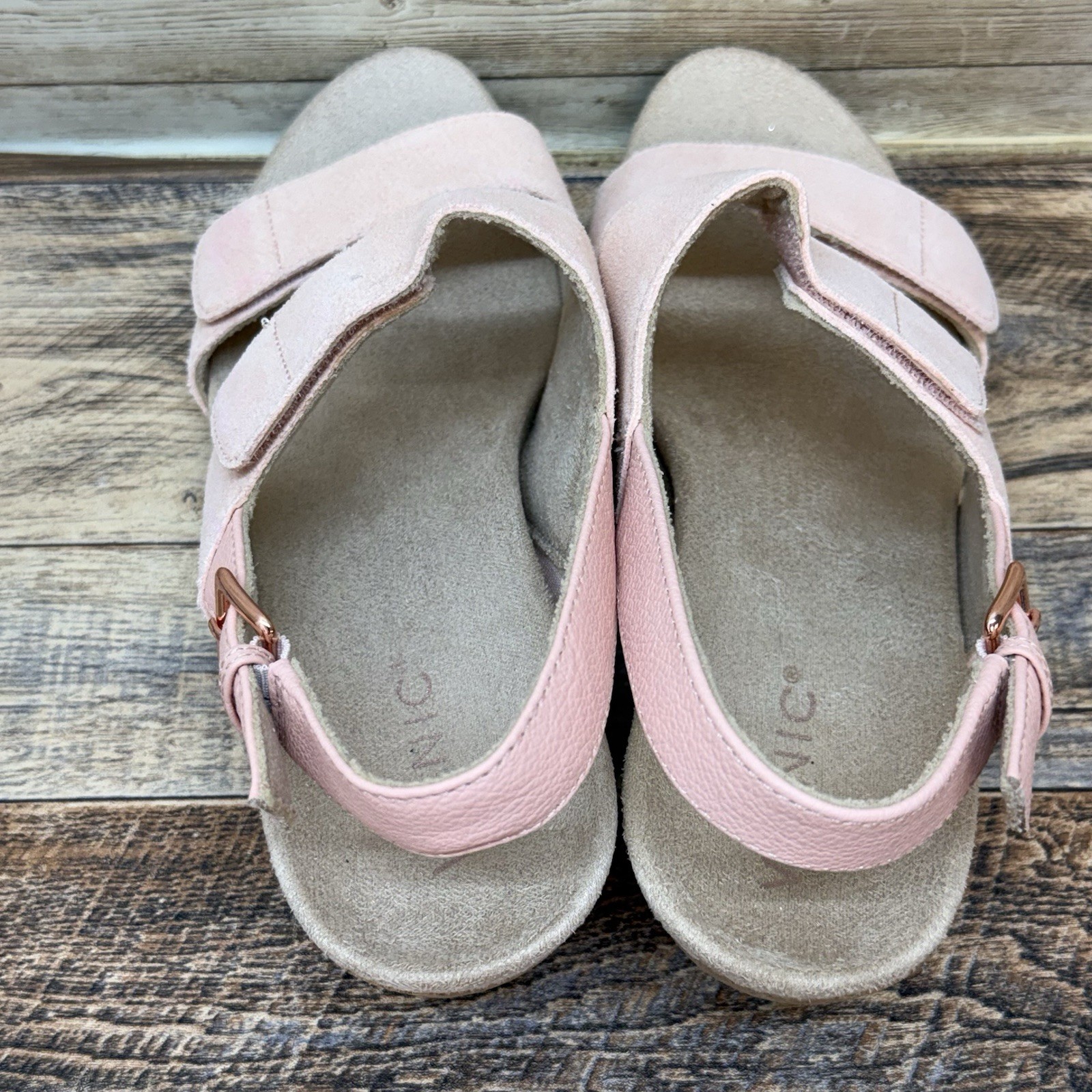 Vionic Marian Women’s Wedge Arch Supportive Sandals Roze Size 9 Buckle Chunky