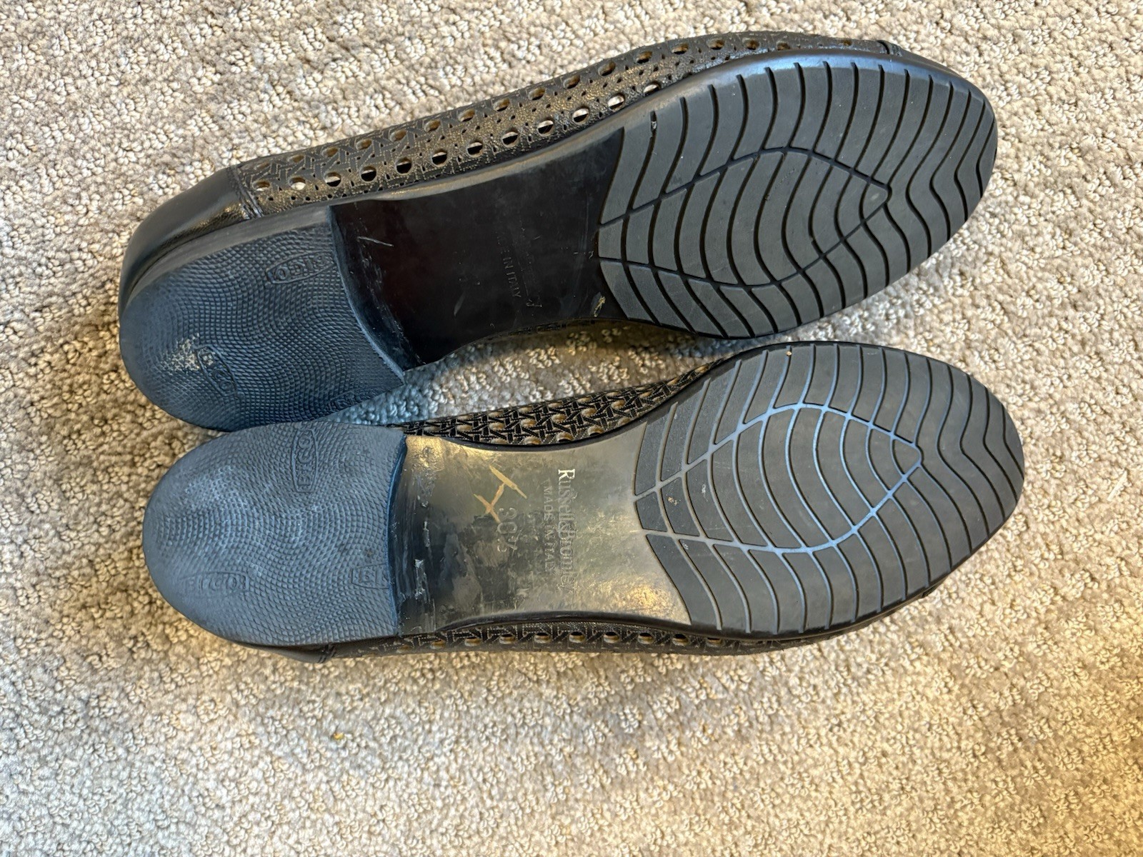 Russell & Bromley Women’s Leather Ballet Flats Lattice Detail Size 38.5