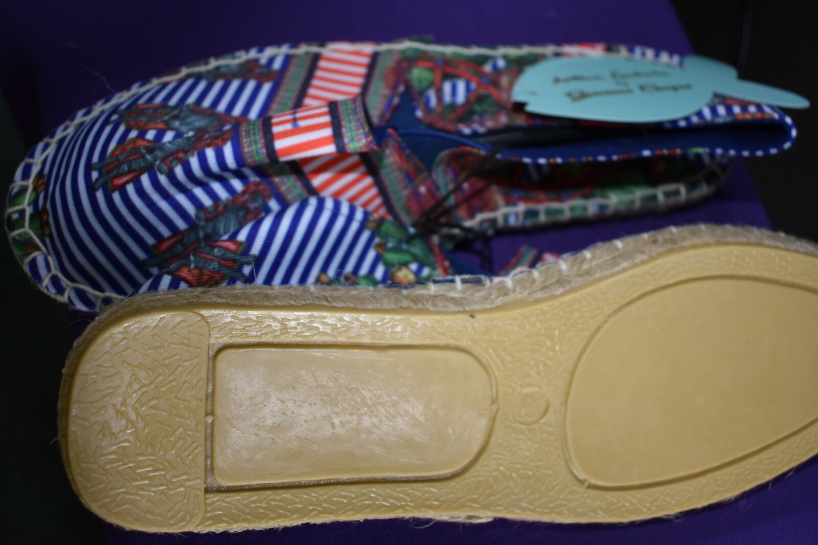 ANTICA SARTORIA BLUE RED AND WHITE KNIGHTS &CACTUS SHOES SIZE 38 US 7 OR 7 1/2