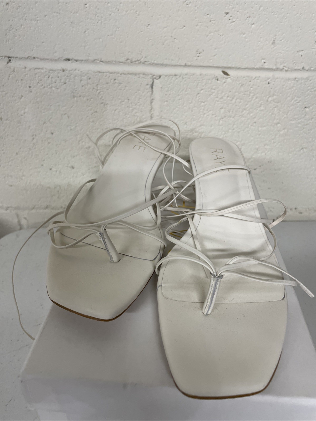 REVOLVE Ray jaden heel sandal white size 6 NIB $168msrp