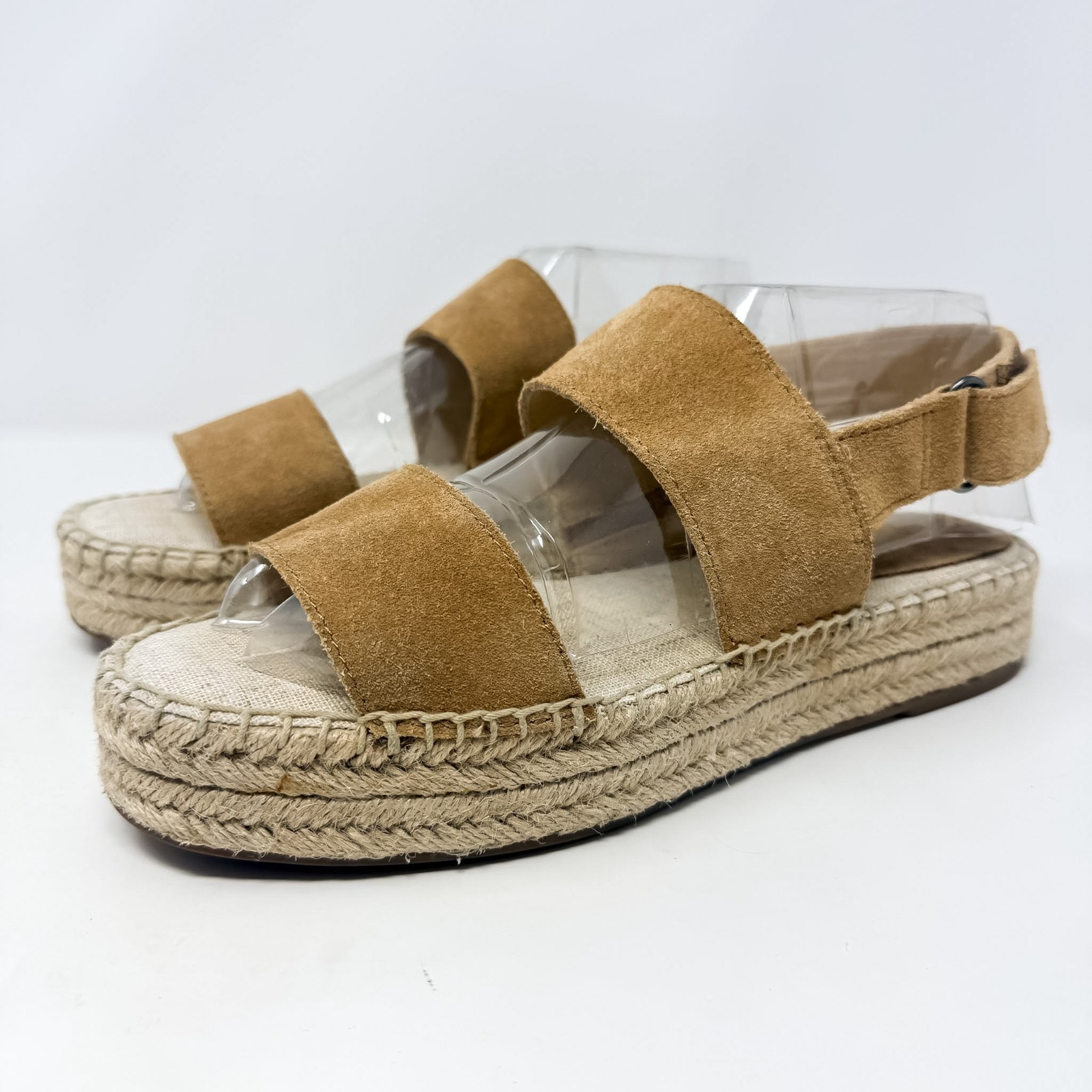 Splendid Aubrey Suede Espadrille Sandals Women’s 7 Tan Slingback 1.5″ Platform