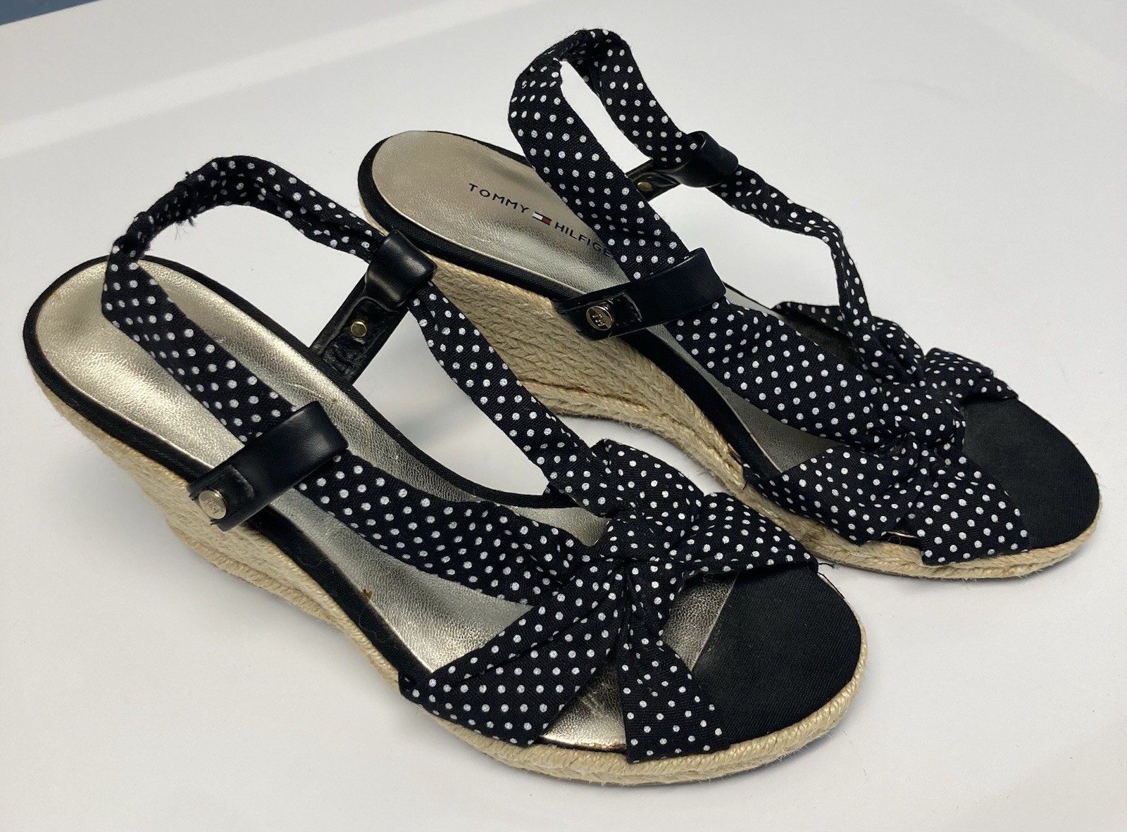 Tommy Hilfiger Polka Dot Wedge Heels 8 Used Good Condition