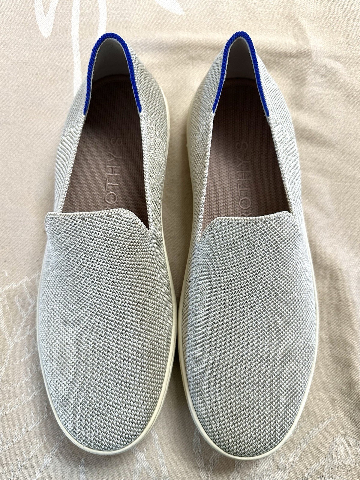 Rothy’s The Sneaker Diamond Twill Shimmer Slip On Shoes Women’s 9 w/ Box