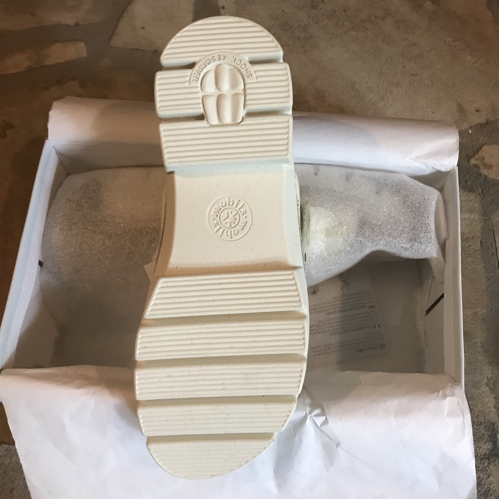 Mobils Ergonomic Off White Leather Slide Sandals Buckle Adjustable Strap 8