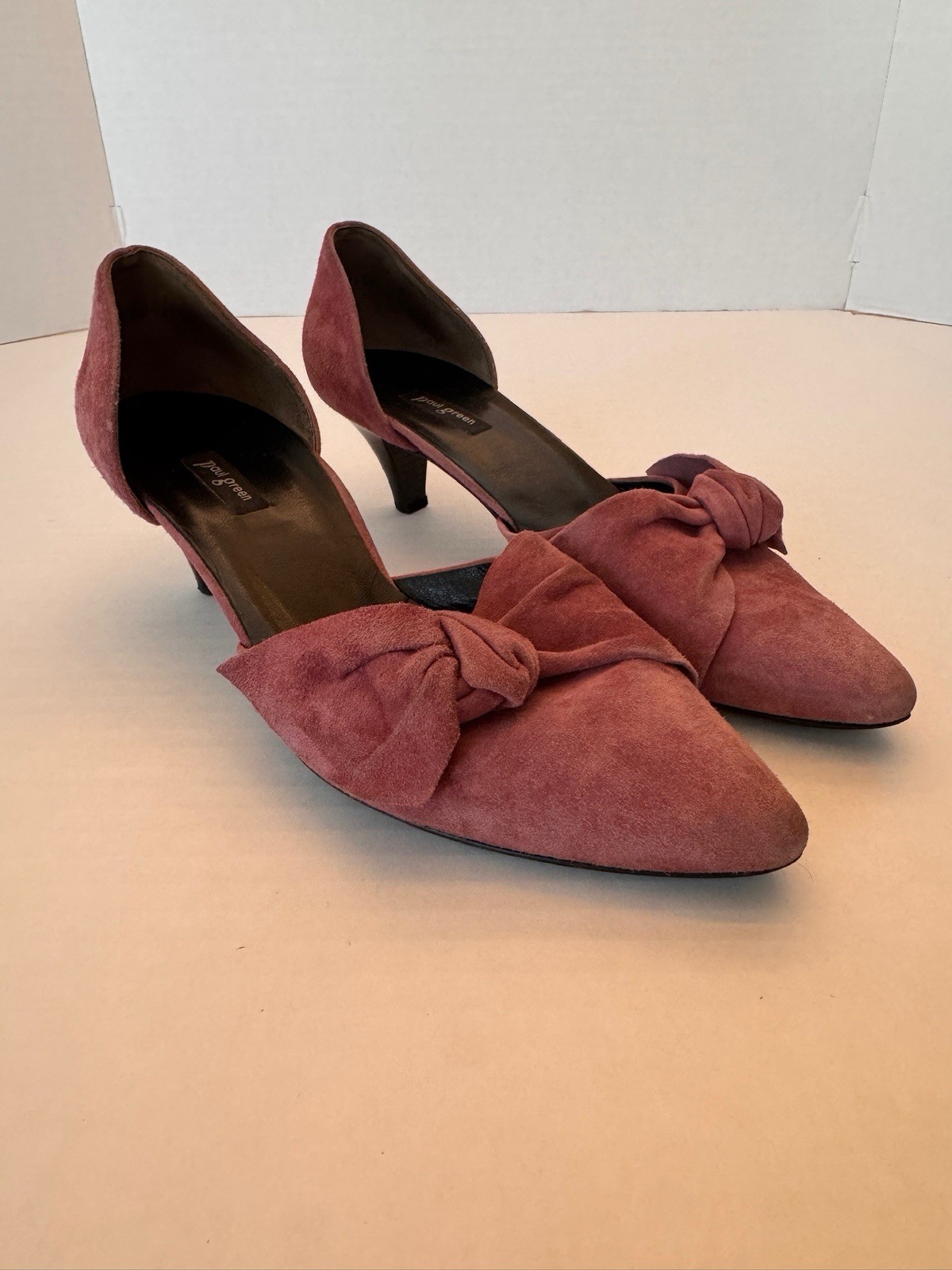 Paul Green Kitten Heels D’orsay US Size 6 PINK SUEDE Casual Fun