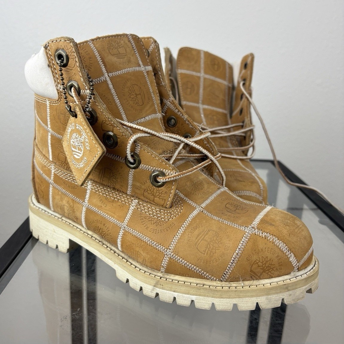 Timberland Classic Leather Patchwork RARE Nubuck Ankle Lace-Up Boots US 5