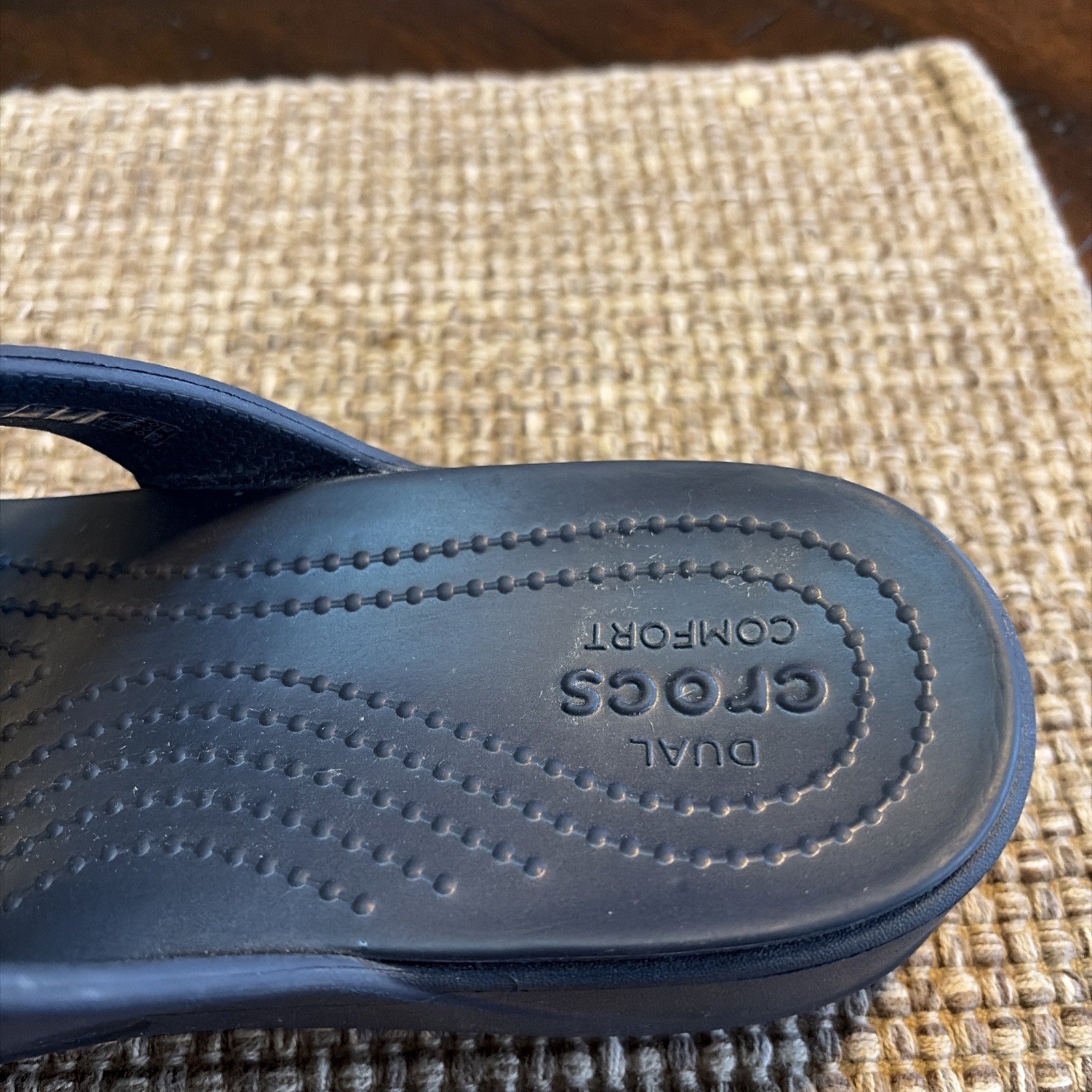 Crocs Monterey Diamante Wedge Slide Sandals Slip On Women 8 Navy Blue 206367