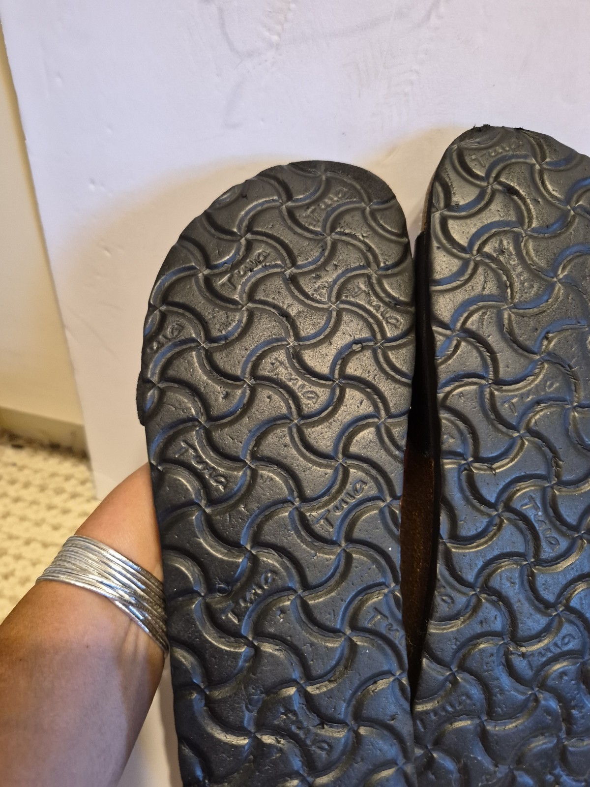 Tula by Birkenstock «Madrid» Black Leather Slide Sandals Sz.US 8.5/39.5 Ret $145