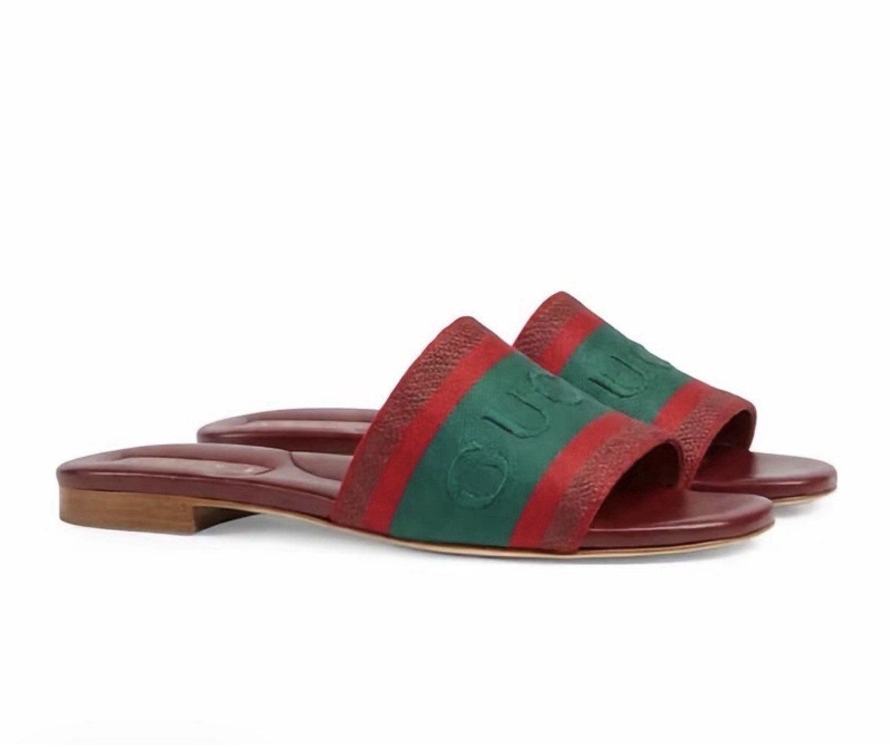 Gucci Web Detailed Slide Sandals Size 37